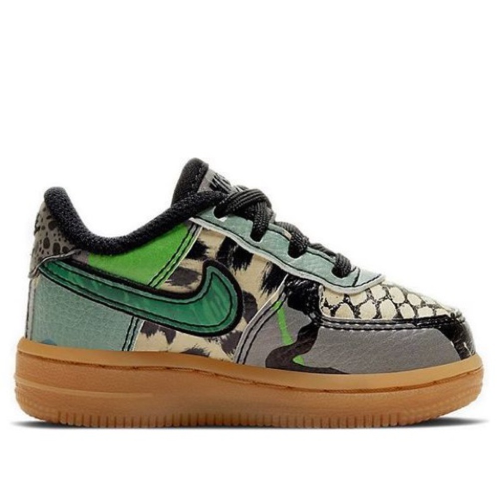 RARE Nike Air Force 1 City of Dreams | US Toddler 7C - Black Green Animal NWOT - Picture 8 of 11